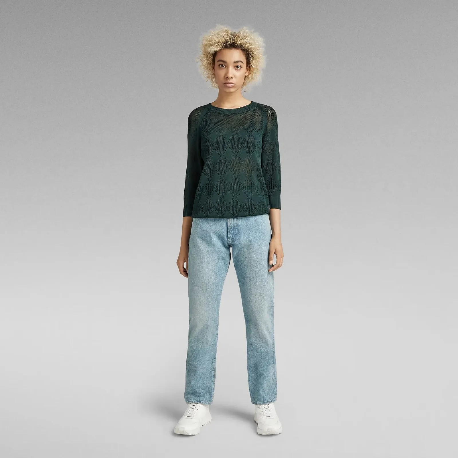 Женский свитер G-Star RAW Pointelle Half Sleeve Knitted Sweater - S, фото №5