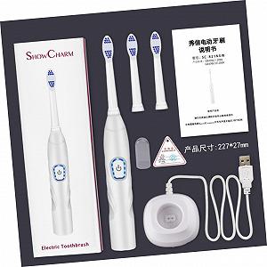 Електрична вібраційна зубна щітка VALICLUD USB Біла synthetic.ua - Фото 1