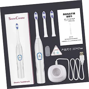 Електрична вібраційна зубна щітка VALICLUD USB Біла synthetic.ua - Фото 1