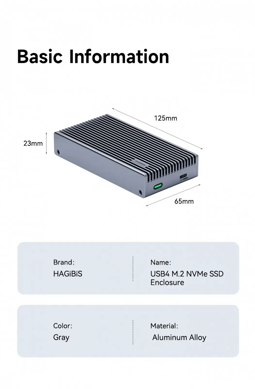 Внешний карман HAGIBIS MC40 40Gbps M.2 NVMe SSD to USB4, Thunderbolt 4 Black, фото №12 Внешний карман HAGIBIS MC40 40Gbps M.2 NVMe SSD to USB4, Thunderbolt 4 Black, фото №12