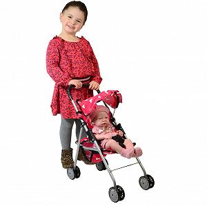 Коляска The New York Doll Collection First Doll Twin Buggy Серцева Декорація Рожева synthetic.ua - Фото 1