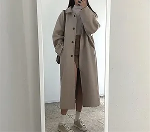 Жіноче кашемірове пальто осіннє зимове тепле вовняне - Фото 1