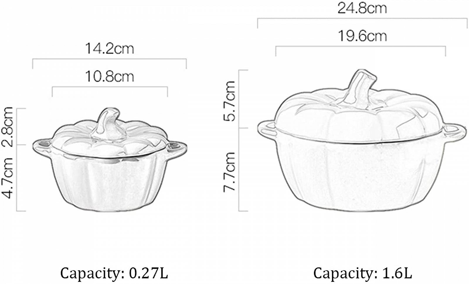 Гусятниця для запікання Pumpkin Casserole Dish Керамічна у формі гарбуза з кришкою, фото №7