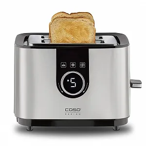 Тостер CASO Selection T 2 Design, корпус з нержавіючої сталі, оптимальне регулювання ступеня підсмажування на 7 рівнях, з насадкою для булочок, з додатковим підігрівом, функцією розморожування, на 2 скибочки тосту synthetic.ua - Фото 1