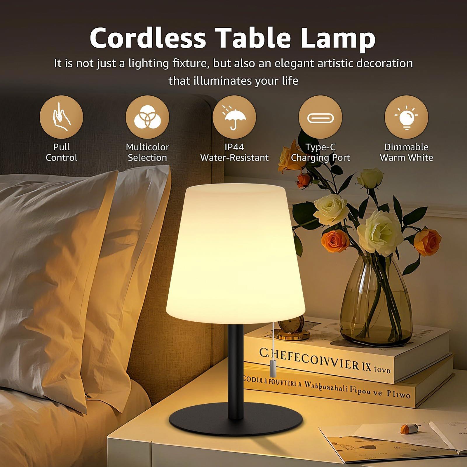 Настільна лампа LED Battery Outdoor Wireless Dimmable 7 Colours USB Чорний, фото №3