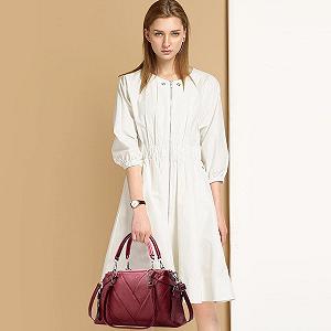 Сумка с ручками NICOLE & DORIS из мягкой искусственной кожи с полосками synthetic.ua - Фото 1