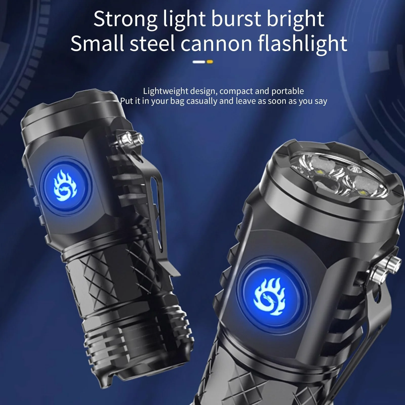 Надпотужний ліхтар Акумуляторний Висока продуктивність 5 Водонепроникний тактичний, фото №6