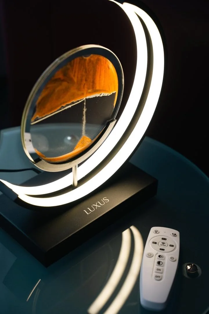 Настільна лампа Luxus Europe Quicksand Moving Sand Art LED Димована Червона, фото №7