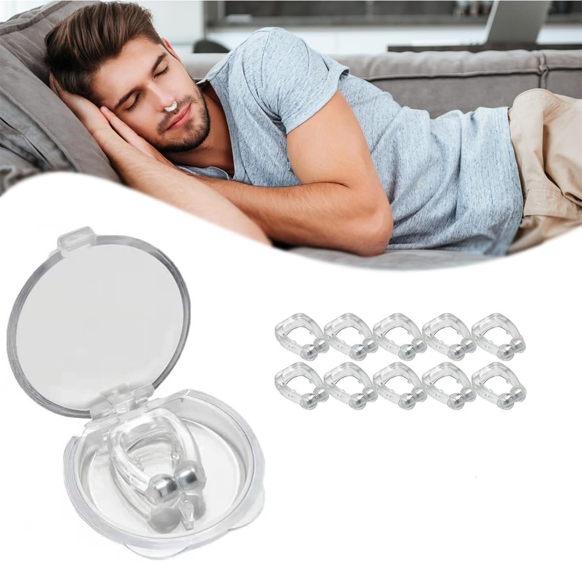 Клипса от храпа Zriol для носа, клипса для носового дыхания, магнитная, фото №1