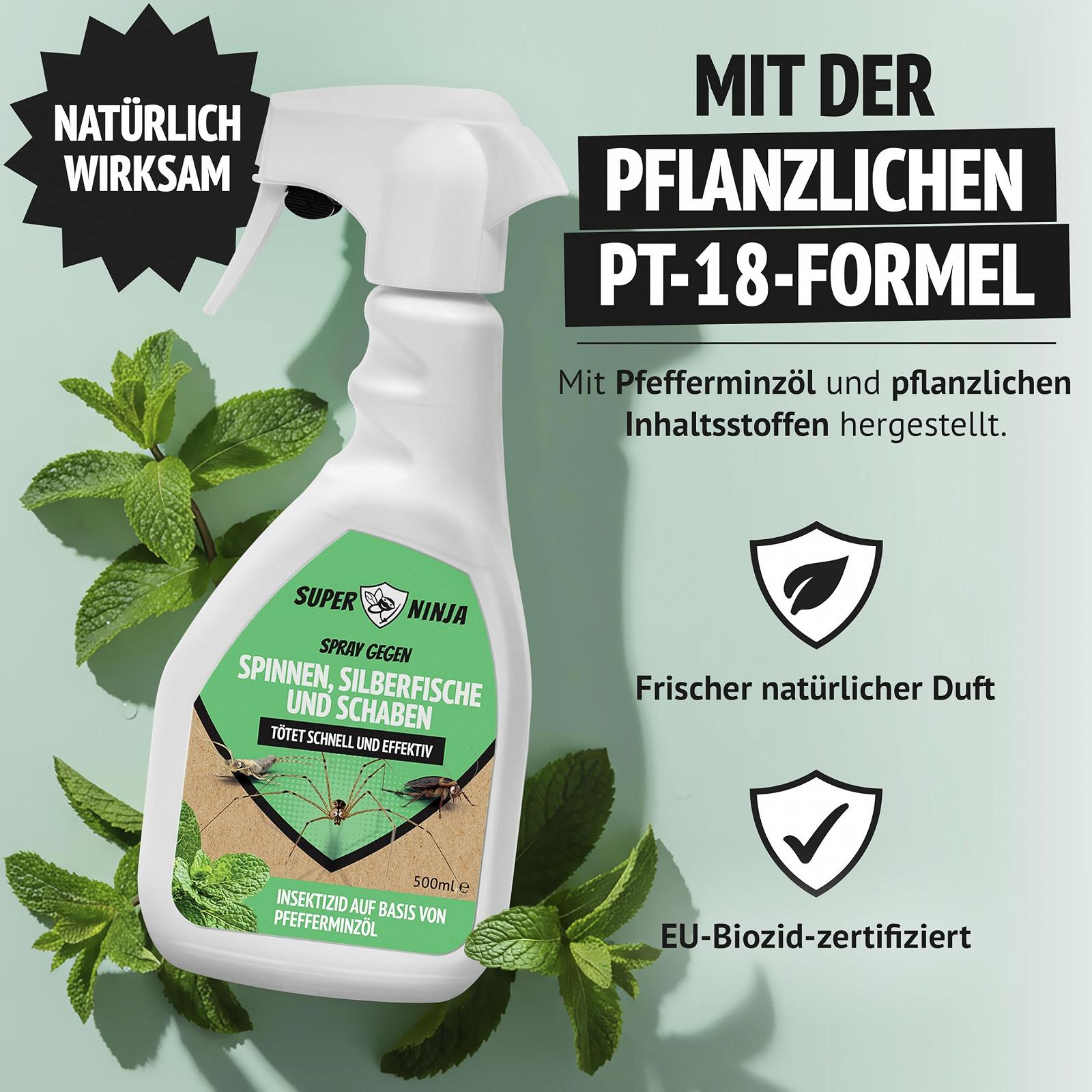 Спрей від павуків та лусочниць Super Ninja 500 ml з олією м'яти Vegetable Control, фото №3