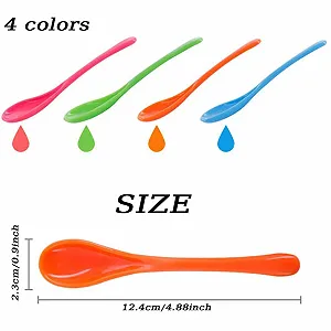 Набор пластиковых ложек, 8 шт, маленькие, кофейные ложки, десертные ложки, пластиковые, разноцветные synthetic.ua - Фото 1