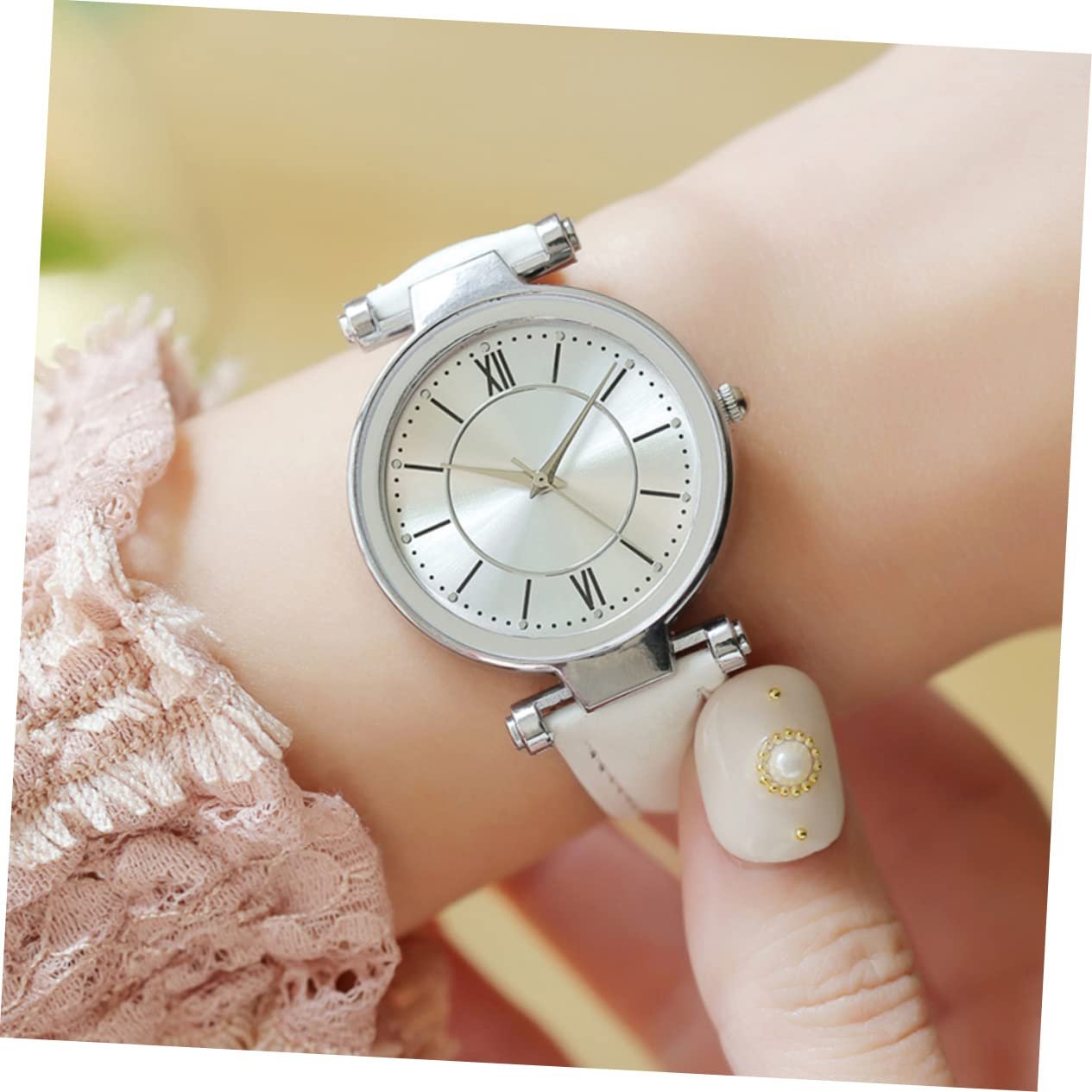 Кварцовий годинник Healvian 2St", жіночий, повсякденний, з імітацією шкіряного ремінця, фото №6