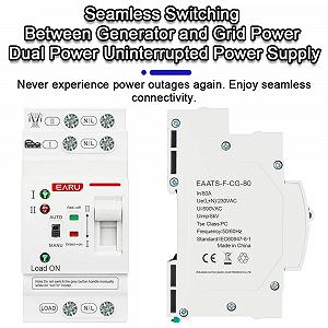 Автомат введення резерву EARU EAATS-F-CG-80 2P 80A 230V АВР перемикач synthetic.ua - Фото 1