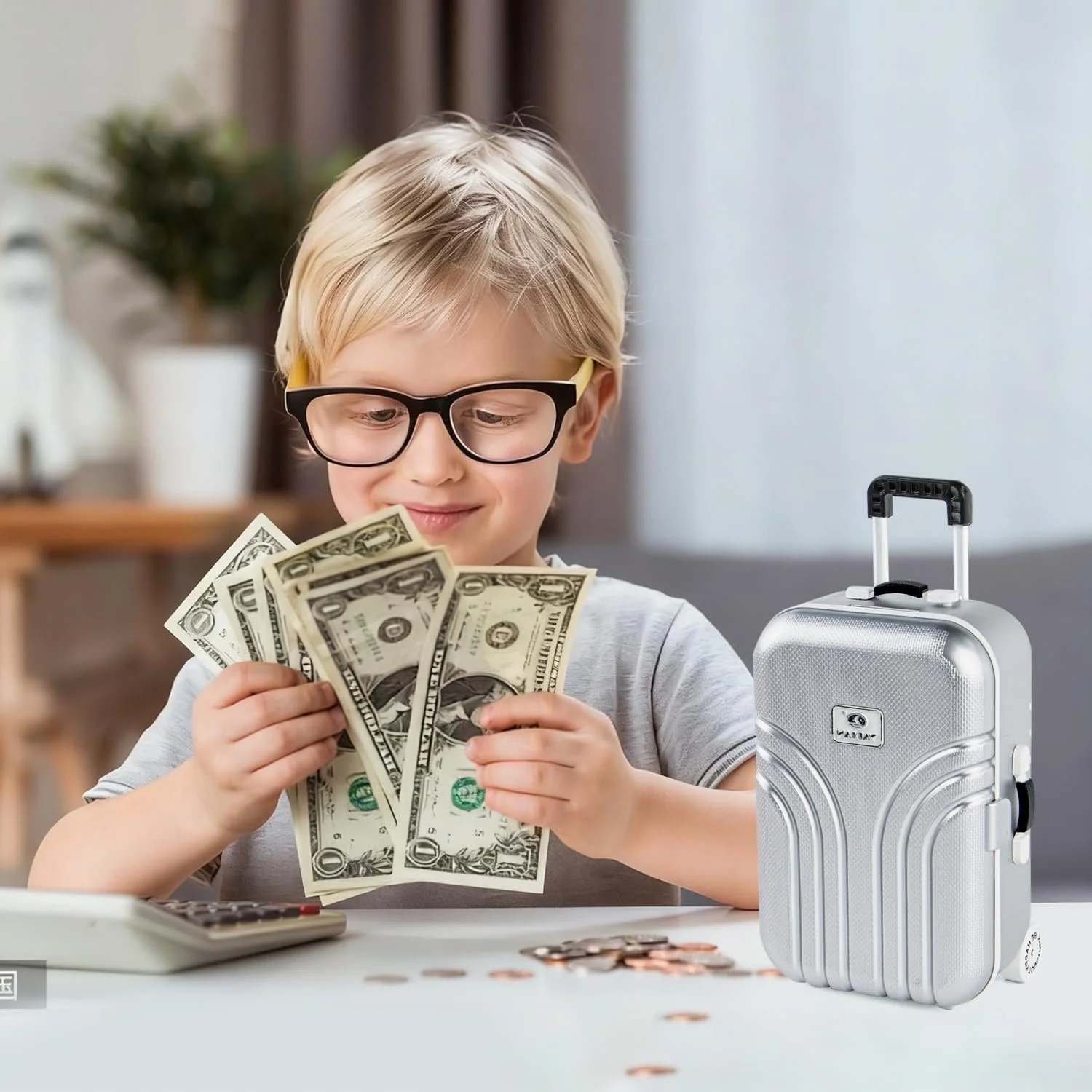 Скарбничка Creative Mini Small Trolley Luggage ABS Plastic, фото №4