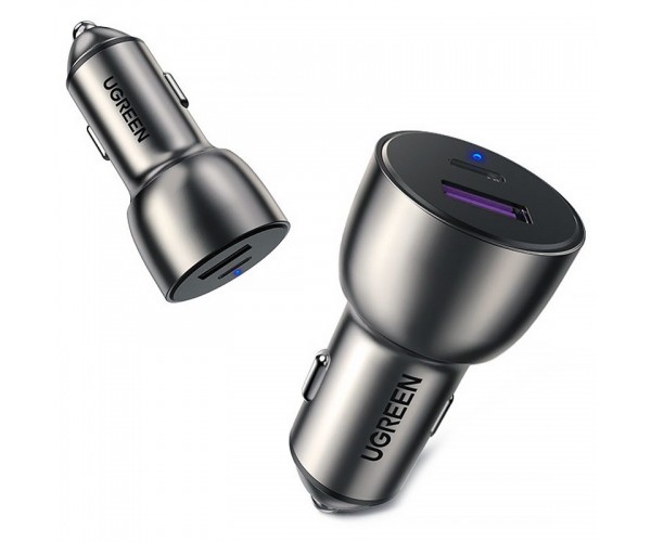 Автозарядка 2xUSB 36W USB-C USB-A QC 3.0+ Косм Сіра CD213 UGREEN, фото №3