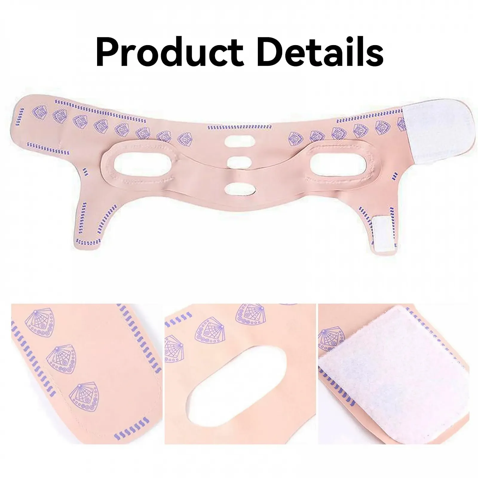 V Маски для лица, Маска для сна для скульптурирования лица Beauty Face Sculpting Sleep Mask V Line Lifting Mask, Многоразовый ремешок для уменьшения двойного подбородка, Улучшение морфологии лица, для дряблой кожи лица, фото №3