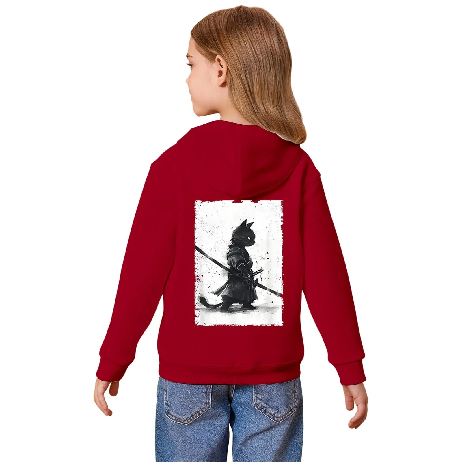 Толстовка для мальчиков - Милая толстовка с принтом кота и игривый пуловер с изображением животных, уютная флисовая куртка от 3 до 14 лет, фото №4