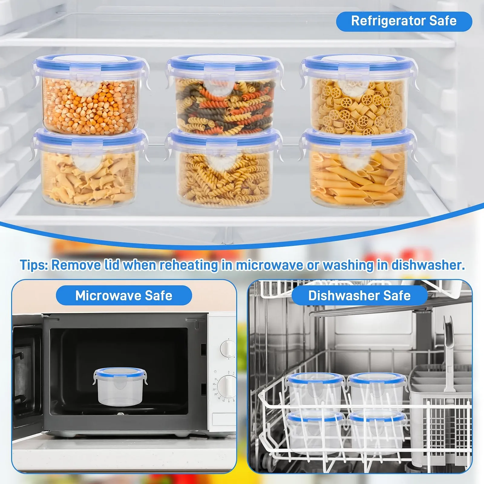 Набір контейнерів для їжі 6 шт. Серце 300 мл BPA-Free Герметичні, фото №4