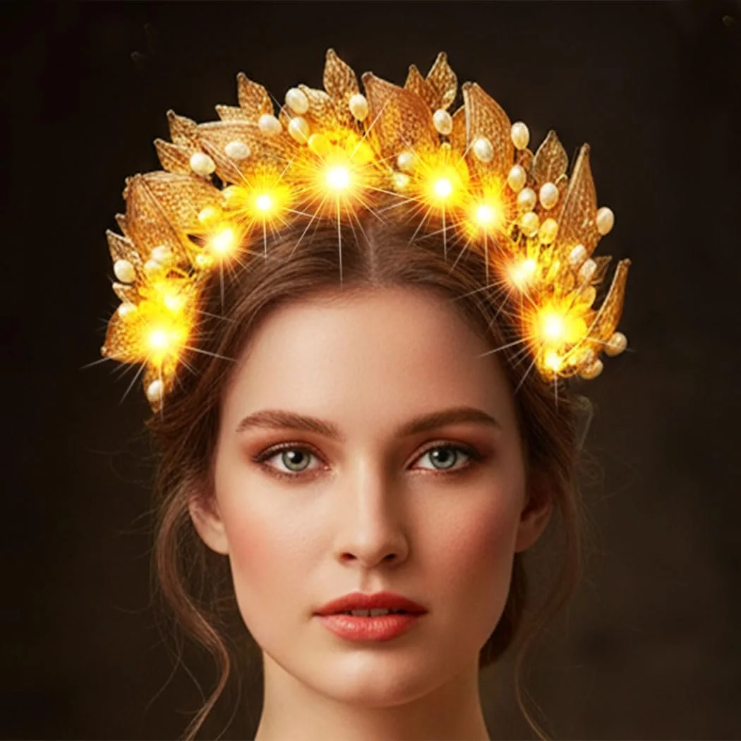 Обруч Золотистий Листя Весільний Головний Убір, фото №3