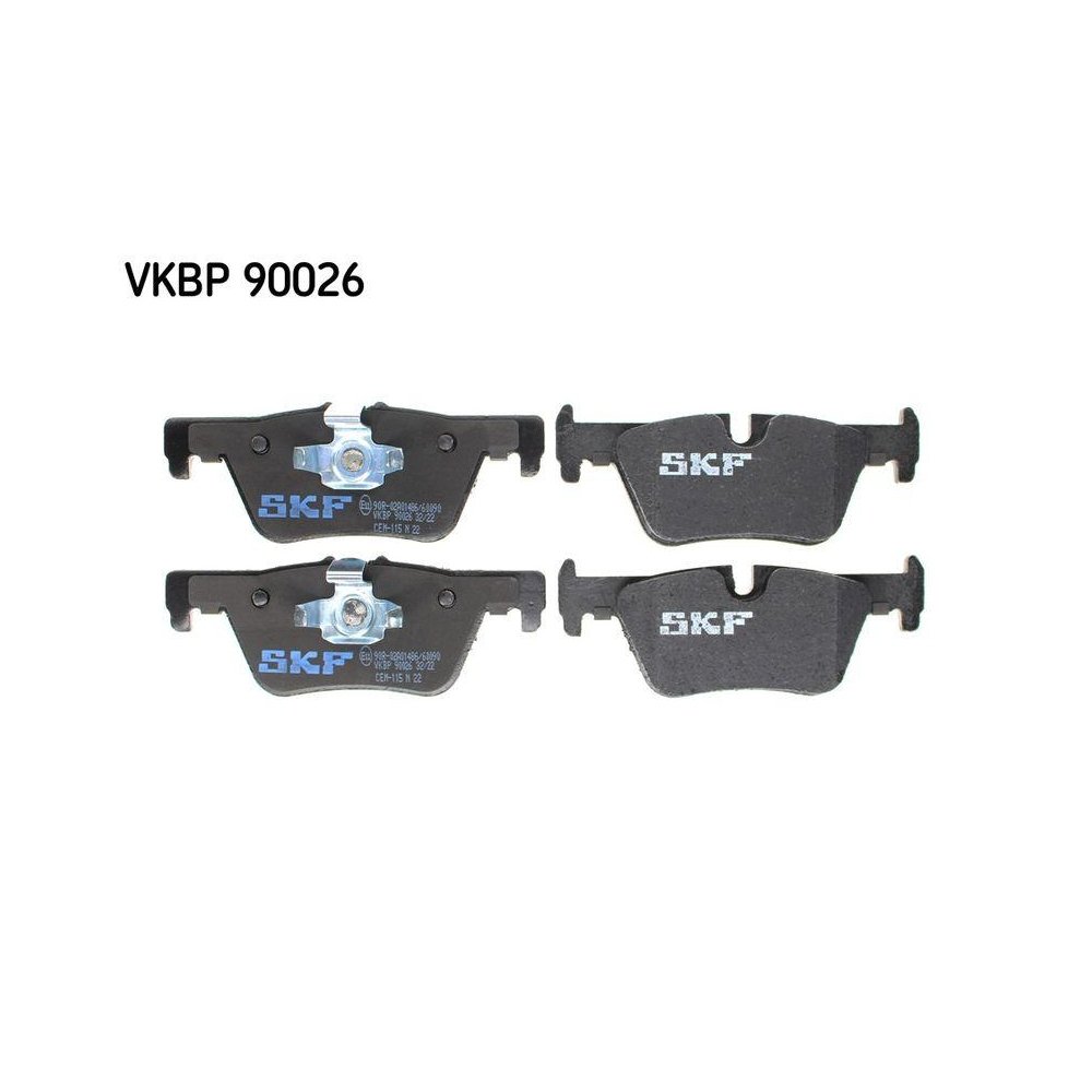 Комплект гальмівних колодок SKF VKBP 90026 дискове гальмо, задня вісь, фото №1