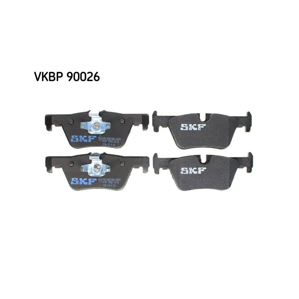 Комплект гальмівних колодок SKF VKBP 90026 дискове гальмо, задня вісь, фото №1