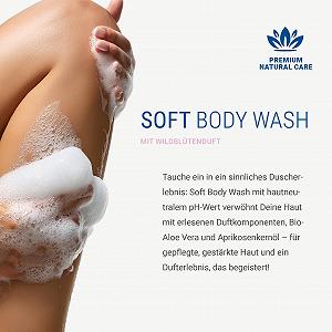 Гель для душу Soft Organic Aloe Vera & Apricot Kernel Oil pH 5.5 для чутливої шкіри synthetic.ua - Фото 1