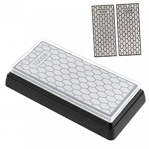 Двостороння алмазна точилка для ножів Homoyoyo з несковзною основою для кухні та кераміки - Фото 1