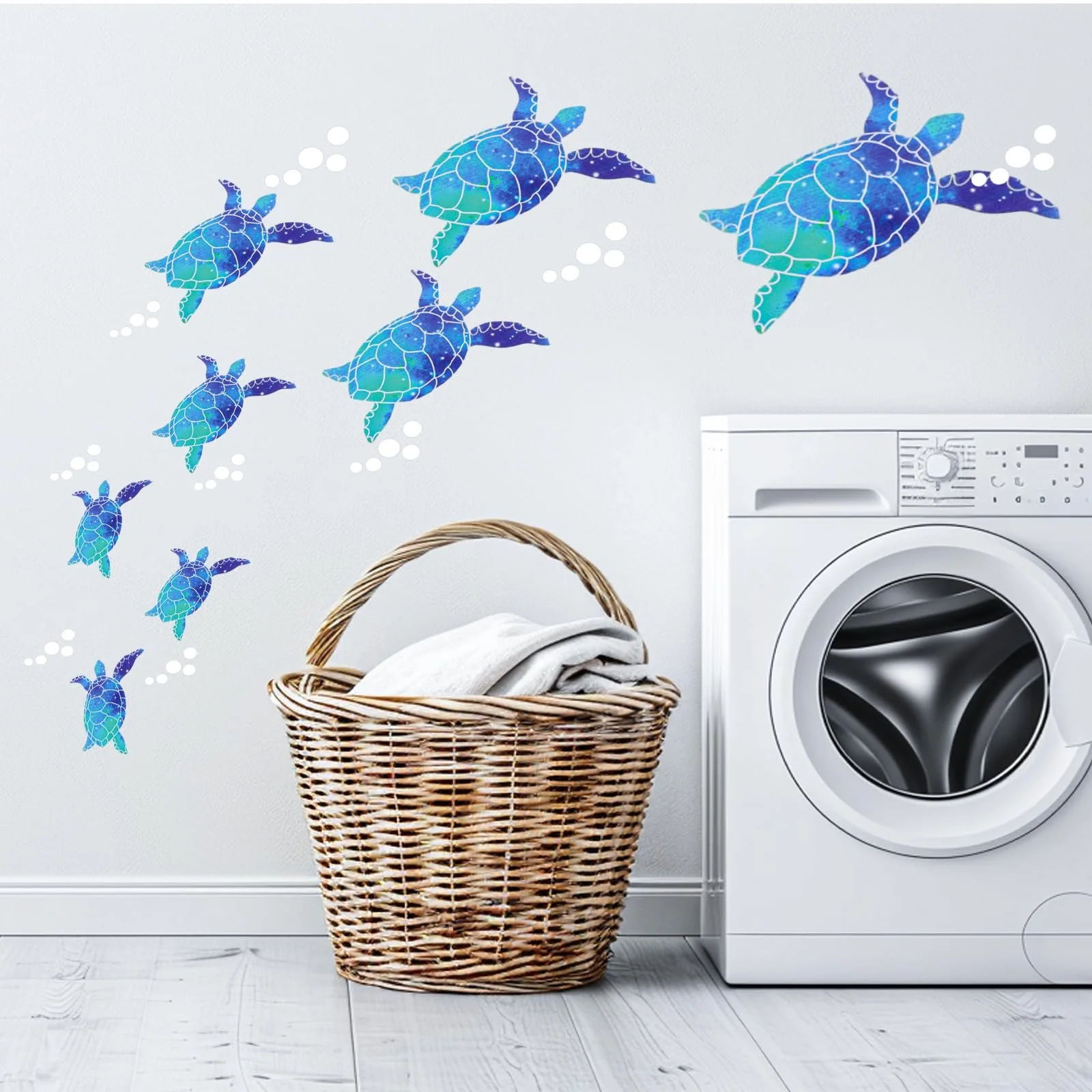 Настінні наклейки Морські черепахи 27 штук Сині, фото №5