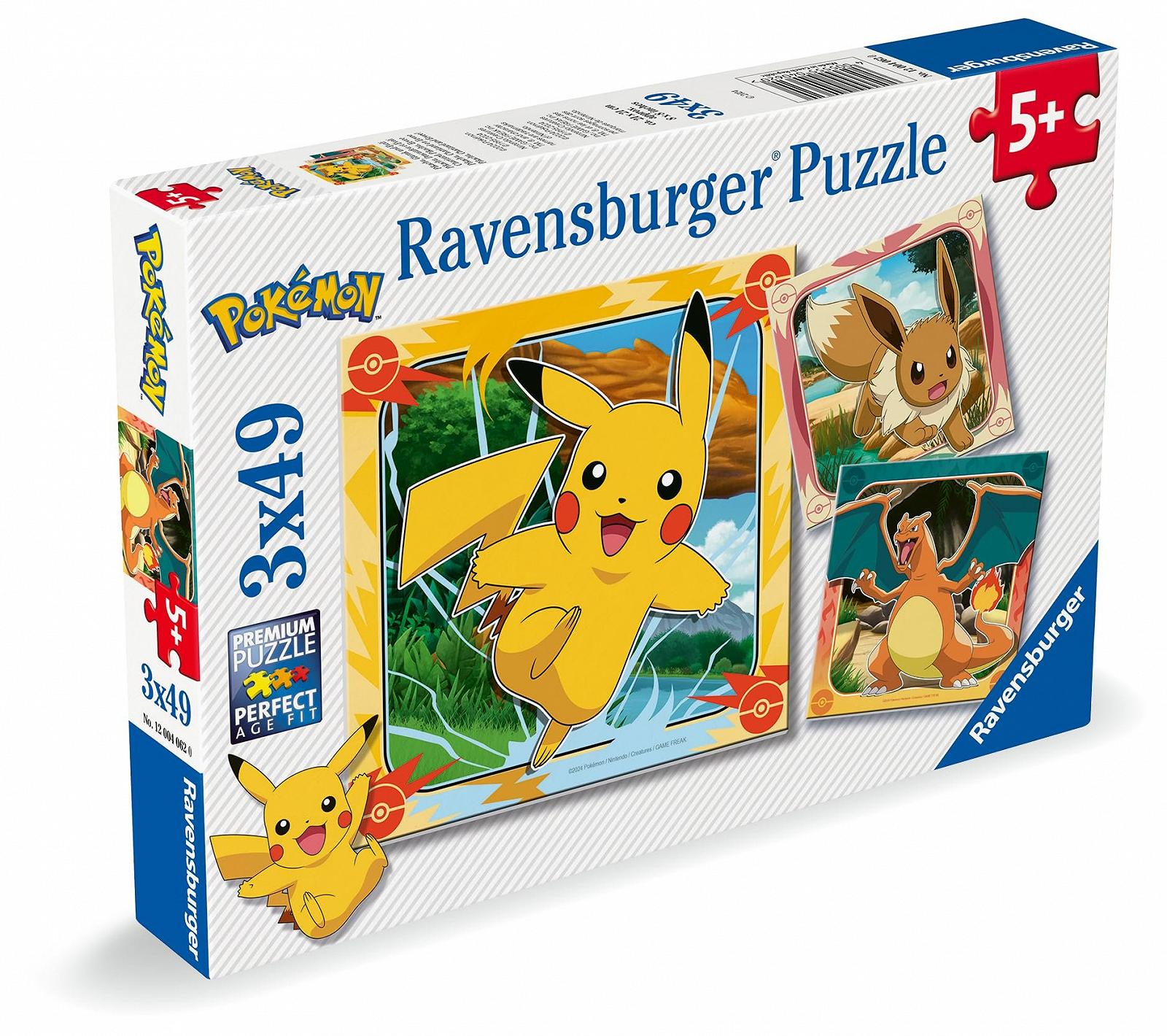 Пазл Ravensburger Pokémon 12004062 3 x 49 деталей, фото №5