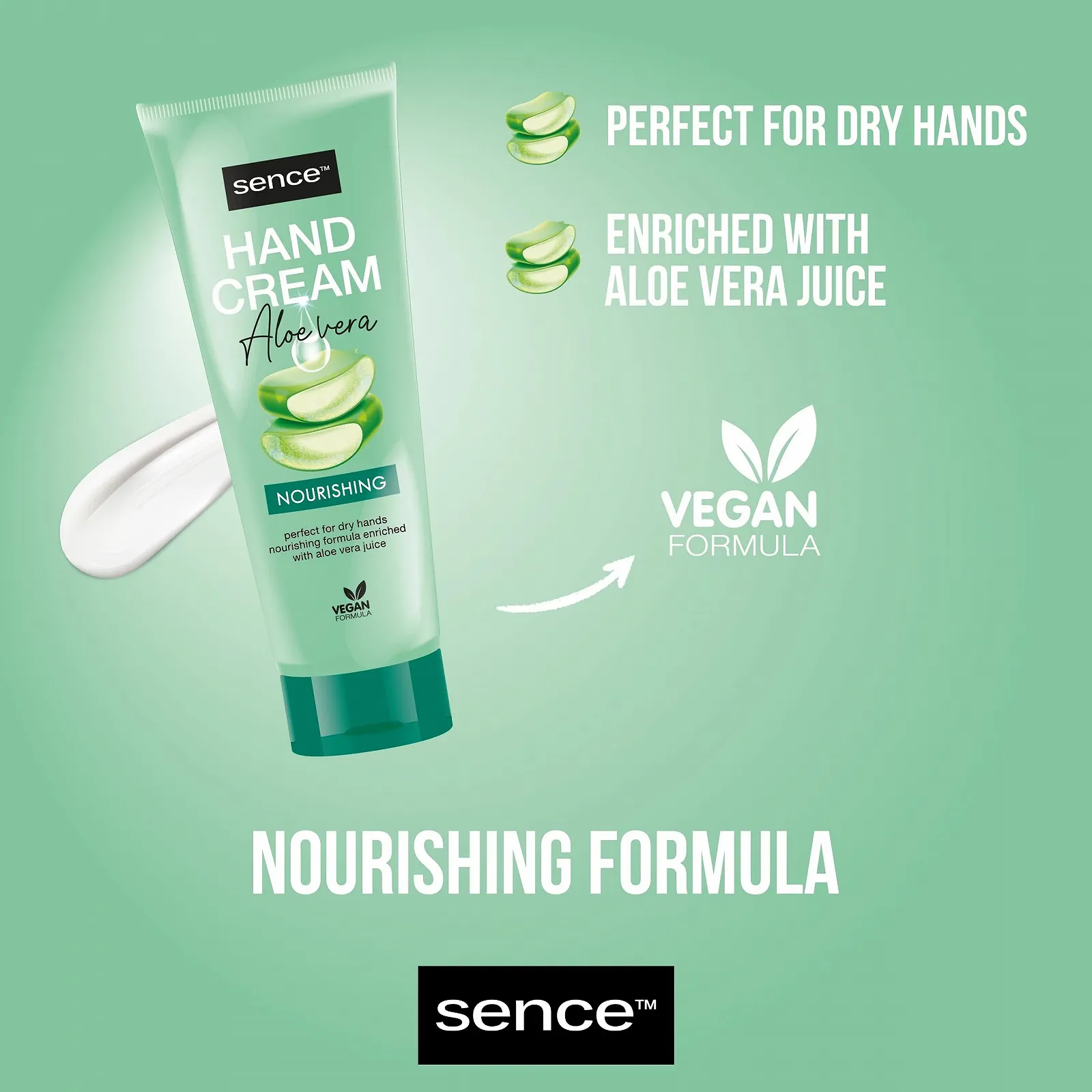 Крем для рук Sence Aloe Vera с витамином A и витамином C Увлажняющий, противовоспалительный, с алоэ вера (2 x 75 мл), фото №3