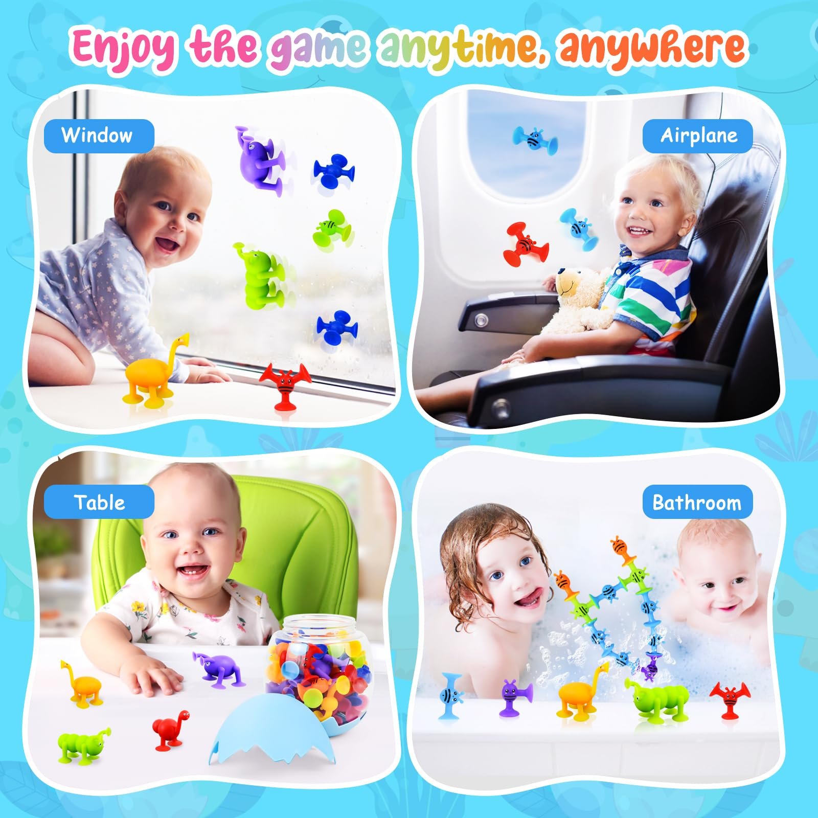 Іграшка на присосках Ulikey для дітей, 42 штуки, сенсорна Монтессорі, зі зберіганням у яйці динозавра, фото №7 Іграшка на присосках Ulikey для дітей, 42 штуки, сенсорна Монтессорі, зі зберіганням у яйці динозавра, фото №7