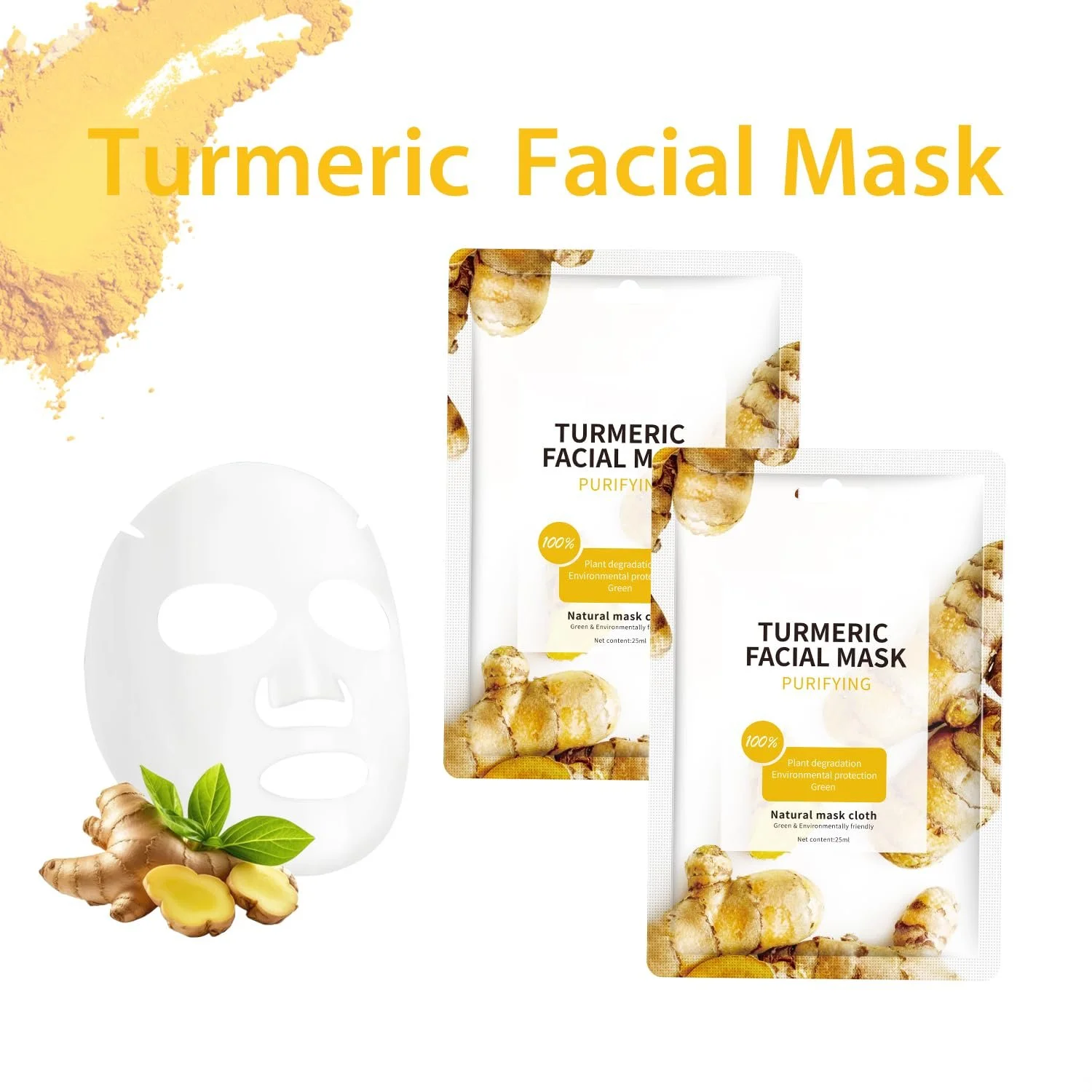 Маска для лица Turmeric (10 шт. в упаковке), фото №3