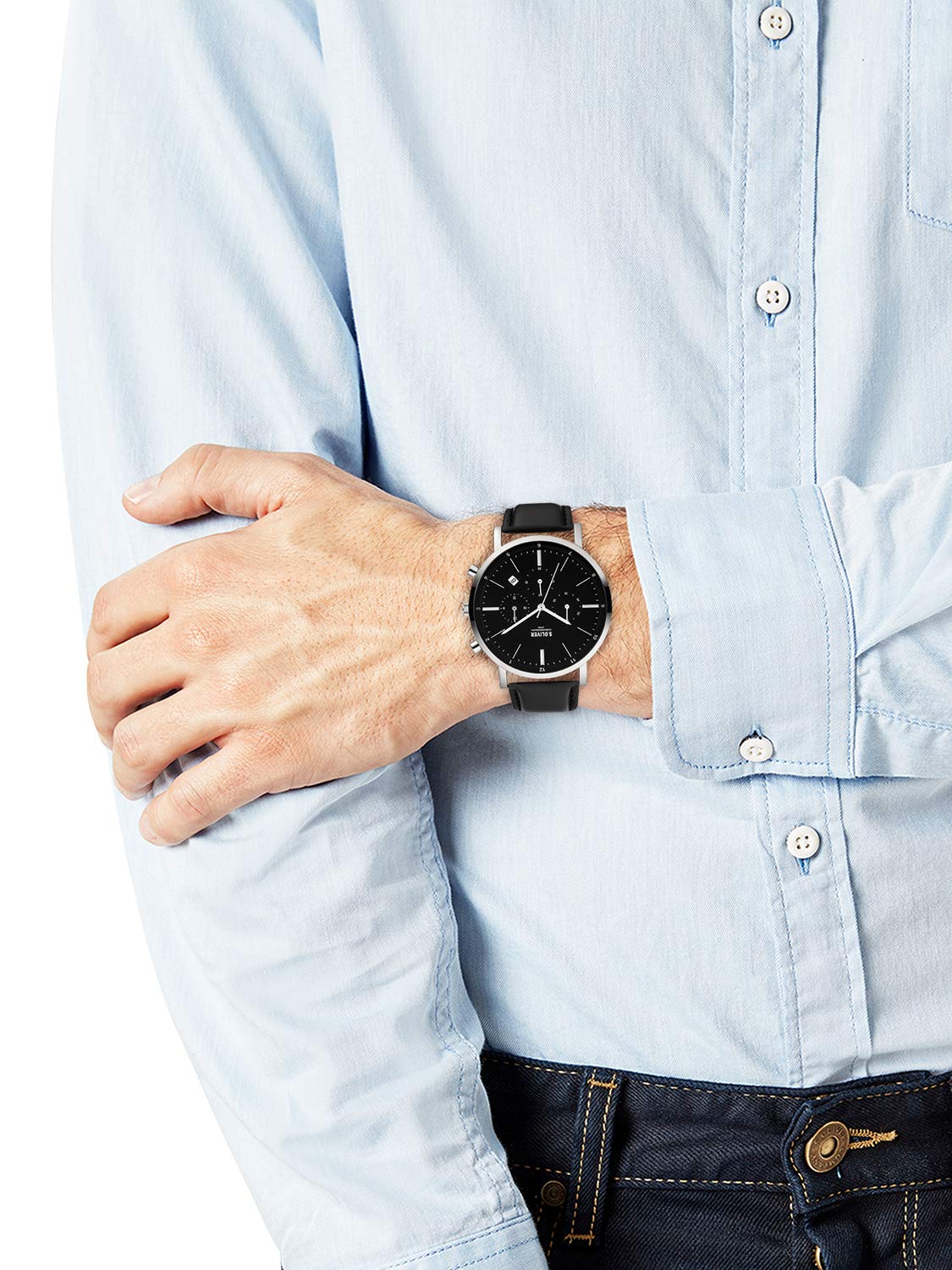 Чоловічий годинник Timex Chronograph Quartz з шкіряним ремінцем, фото №4