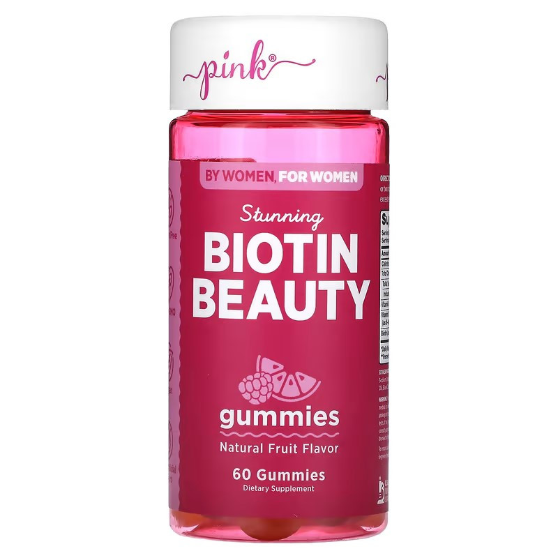 Биотин Pink Biotin Beauty Natural Fruit 60 Gummies, фото №1