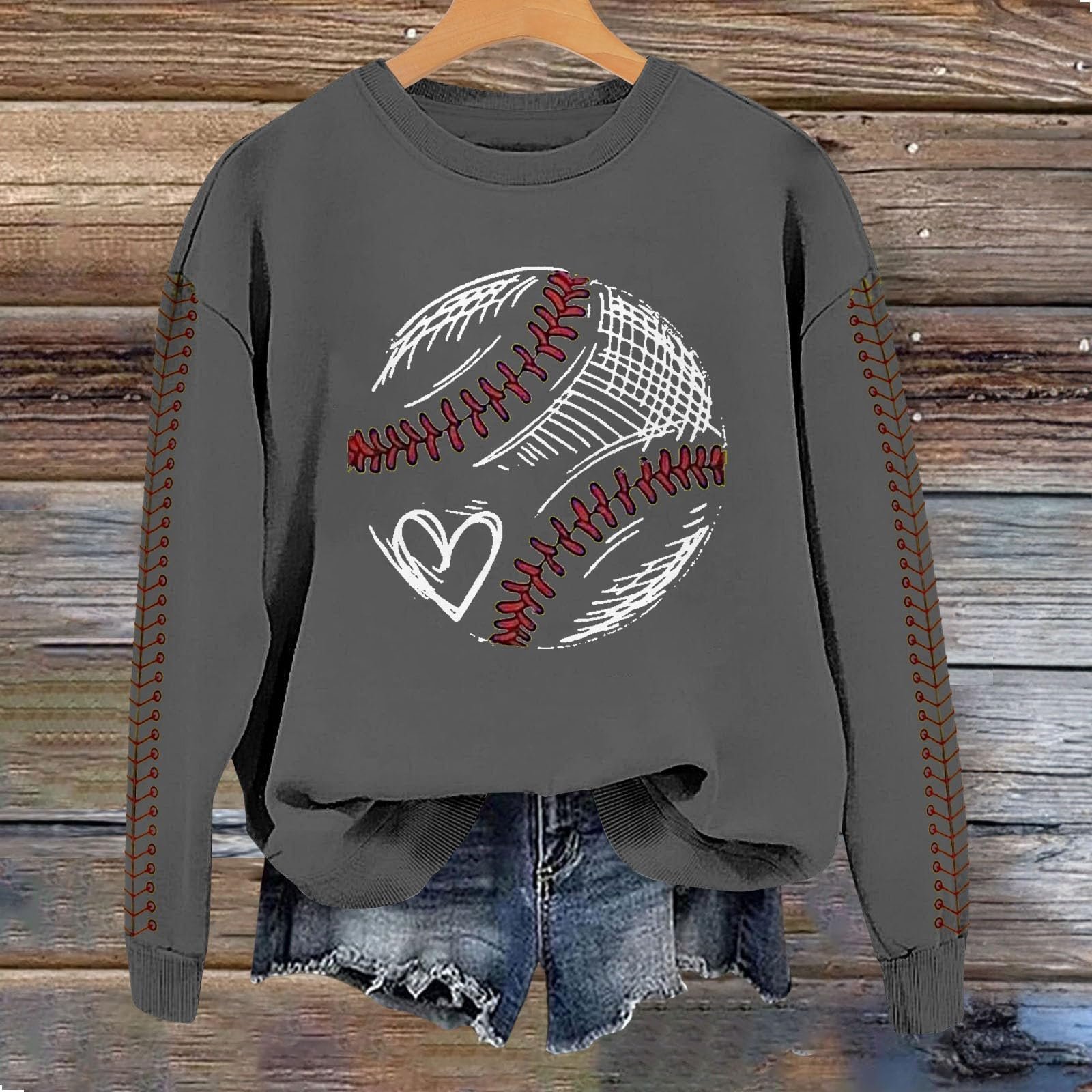 Женская Толстовка Винтажный Стиль Круглый Вырез Длинный Рукав Свободный Крой Хлопок Карман, фото №2