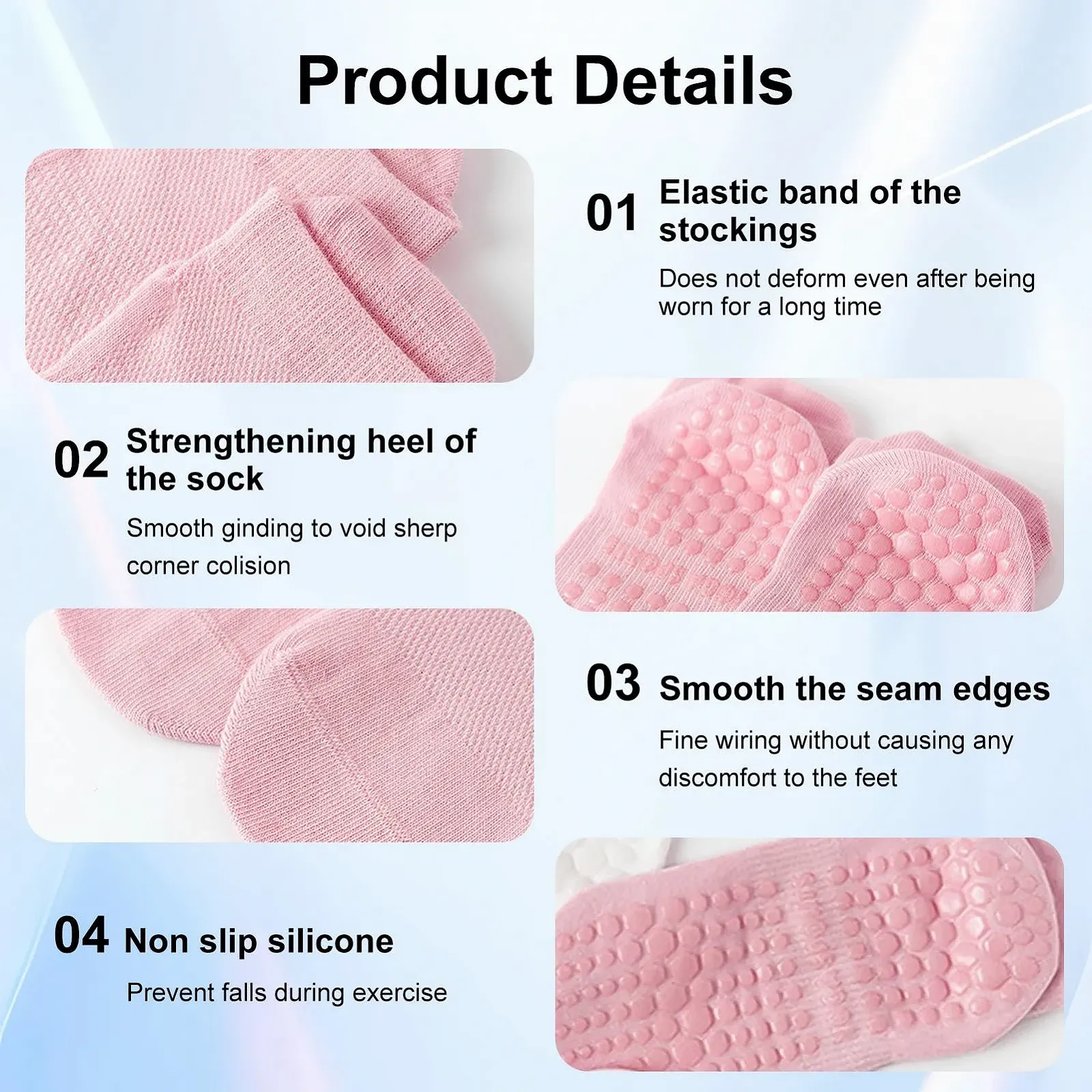 Шкарпетки для пілатесу та йоги жіночі 5 пар, фото №3 Шкарпетки для пілатесу та йоги жіночі 5 пар, фото №3