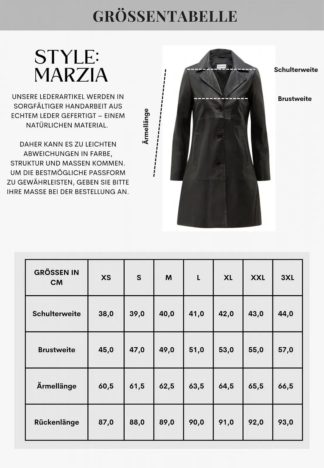 Шкіряне пальто RICANO Marzia Жіноче, фото №3 Шкіряне пальто RICANO Marzia Жіноче, фото №3