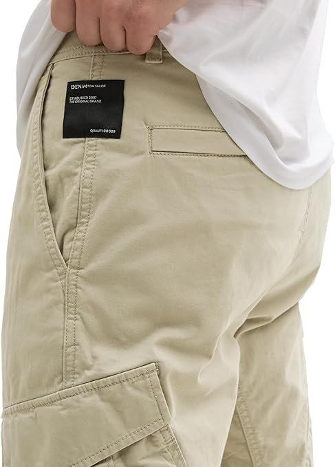 Штани Denim Men's Regular Tapered Cargo Pants 1042559-35723 Tom Tailor Бежевий M, фото №4