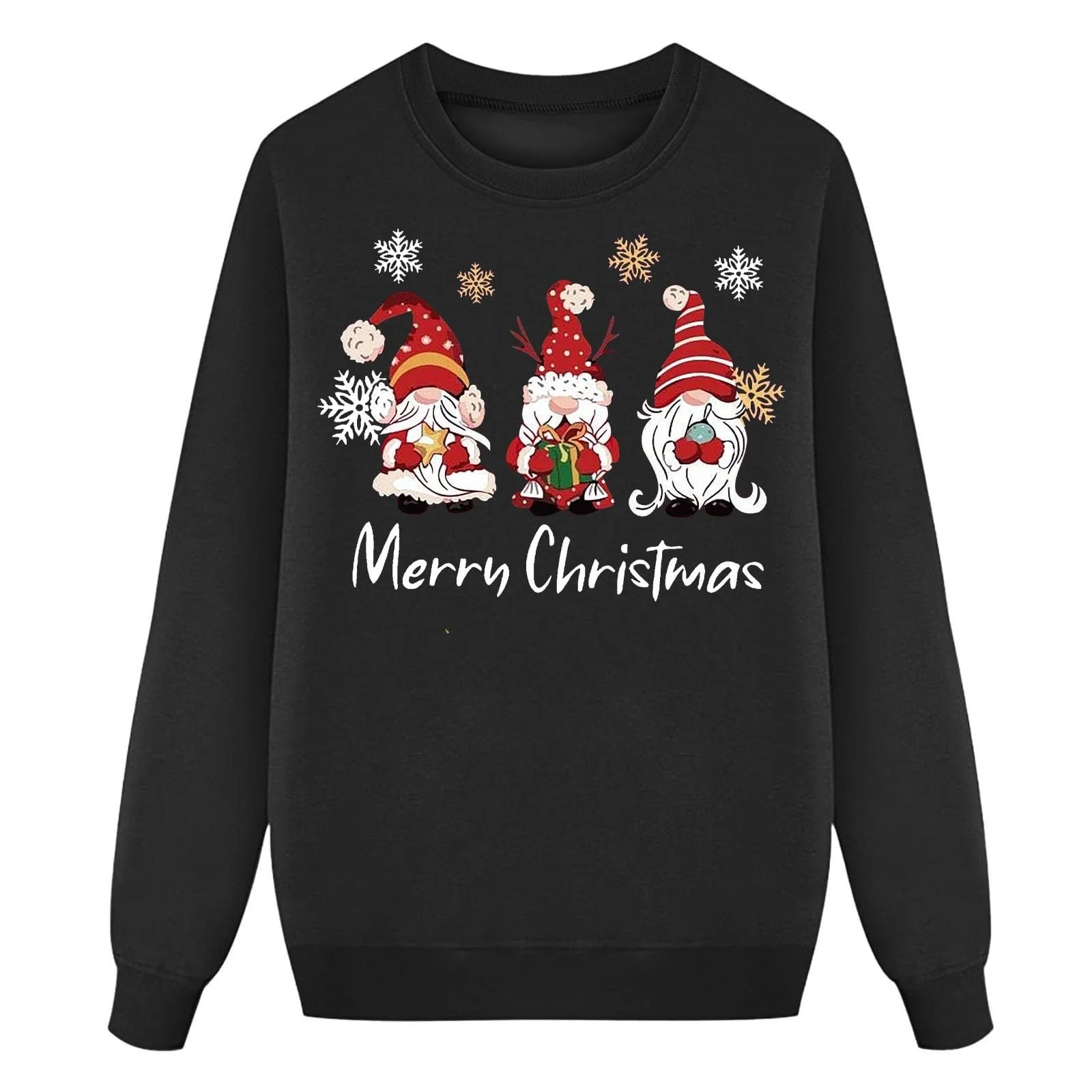 Рождественский джемпер для девочек, забавный рождественский свитшот, детский рождественский джемпер с рождественским гномом, рождественский свитер, удобный свитер с круглым вырезом, повседневные свитшоты, фото №2