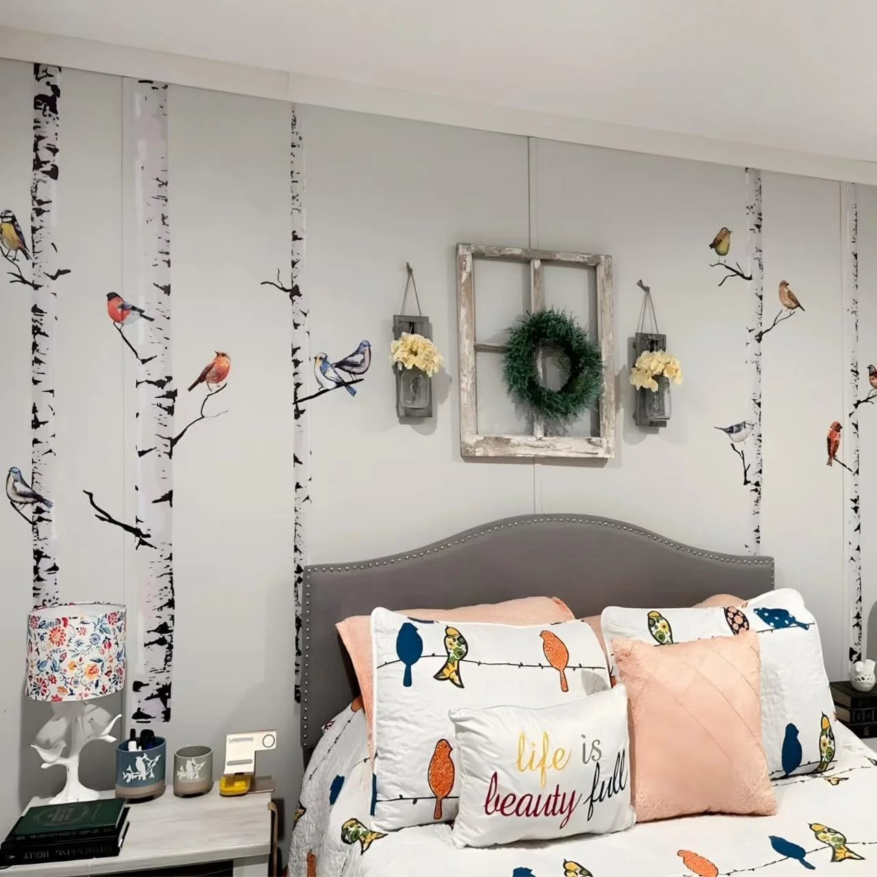 Наклейка на стіну Supzone XXL Береза 5 дерев Рослини Біла (В: 165 см) 4 аркуші, фото №8