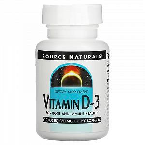 Вітамін D-3 Source Naturals Vitamin D-3, 10,000 IU 250 mcg 120 Softgels - Фото 1