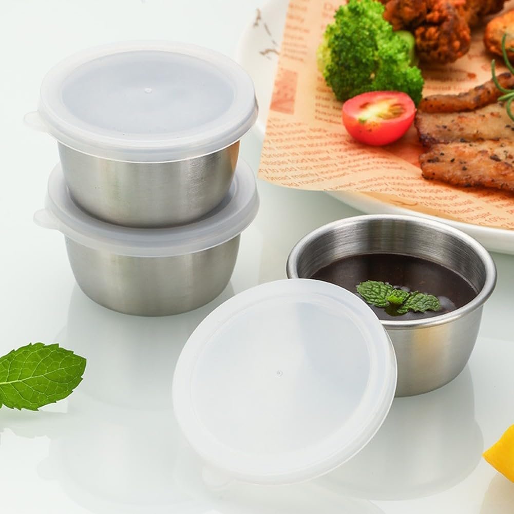 Миски JINSBON из нержавеющей стали, 6 шт., набор контейнеров для хранения продуктов с крышками, фото №6
