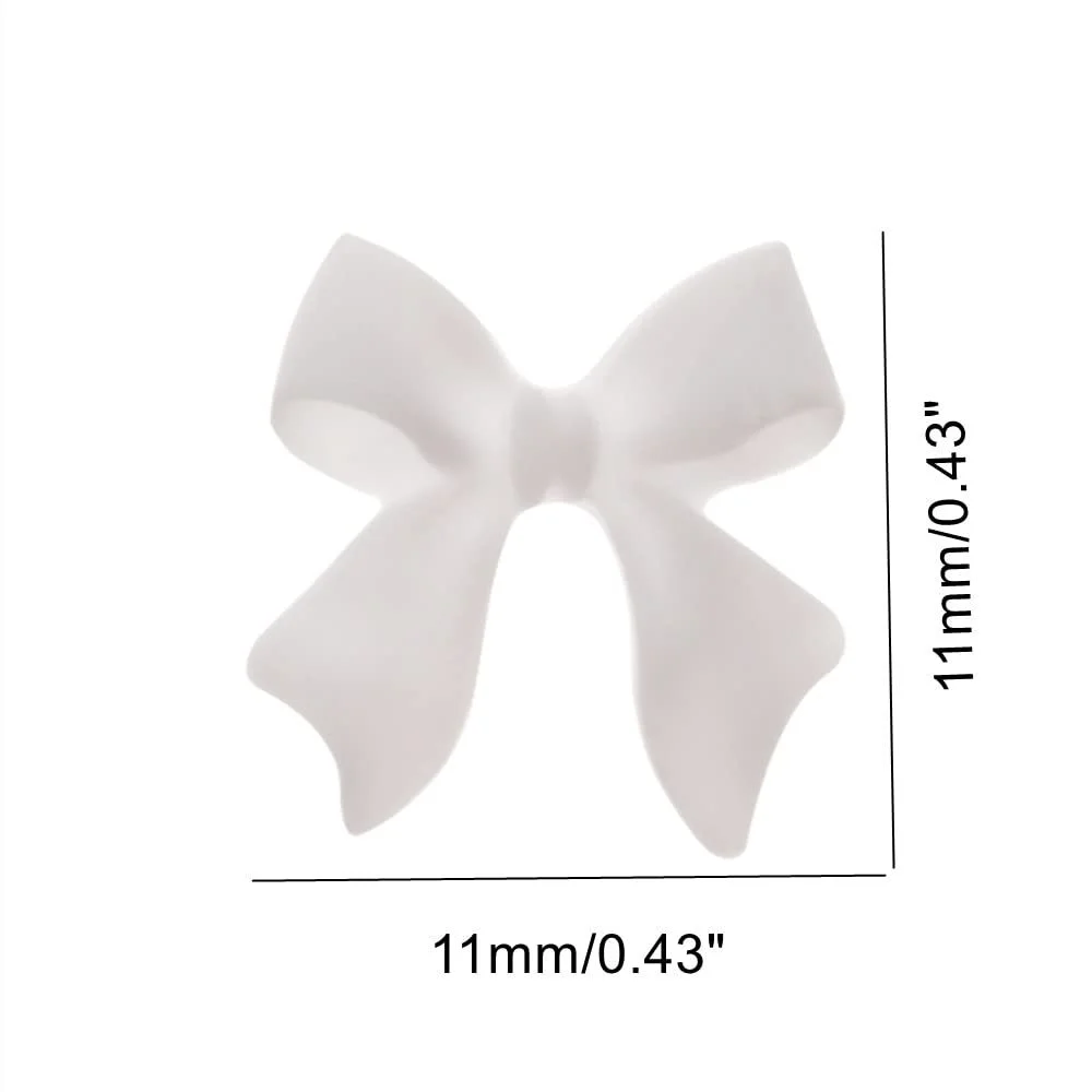 3D Міні-бантики Метелики Смола Білий, 100 шт, фото №2