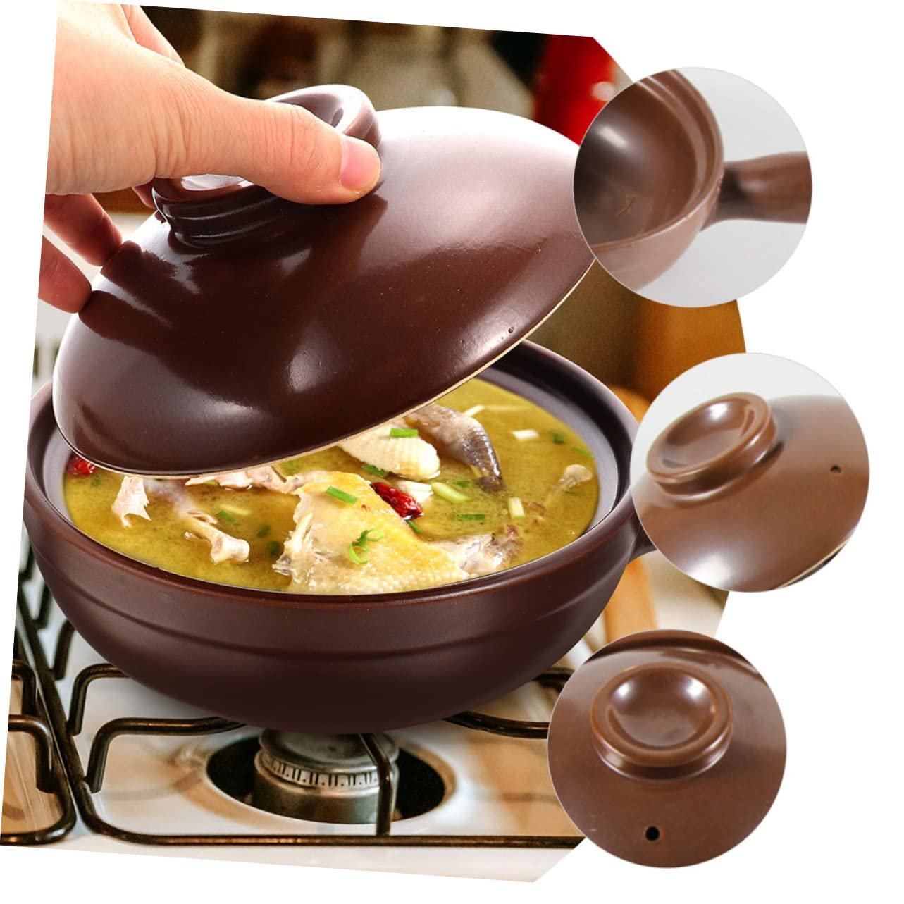 Ківш для тушкування літієва керамічний жаростійкий з бічною ручкою для плити, фото №6 Ківш для тушкування літієва керамічний жаростійкий з бічною ручкою для плити, фото №6