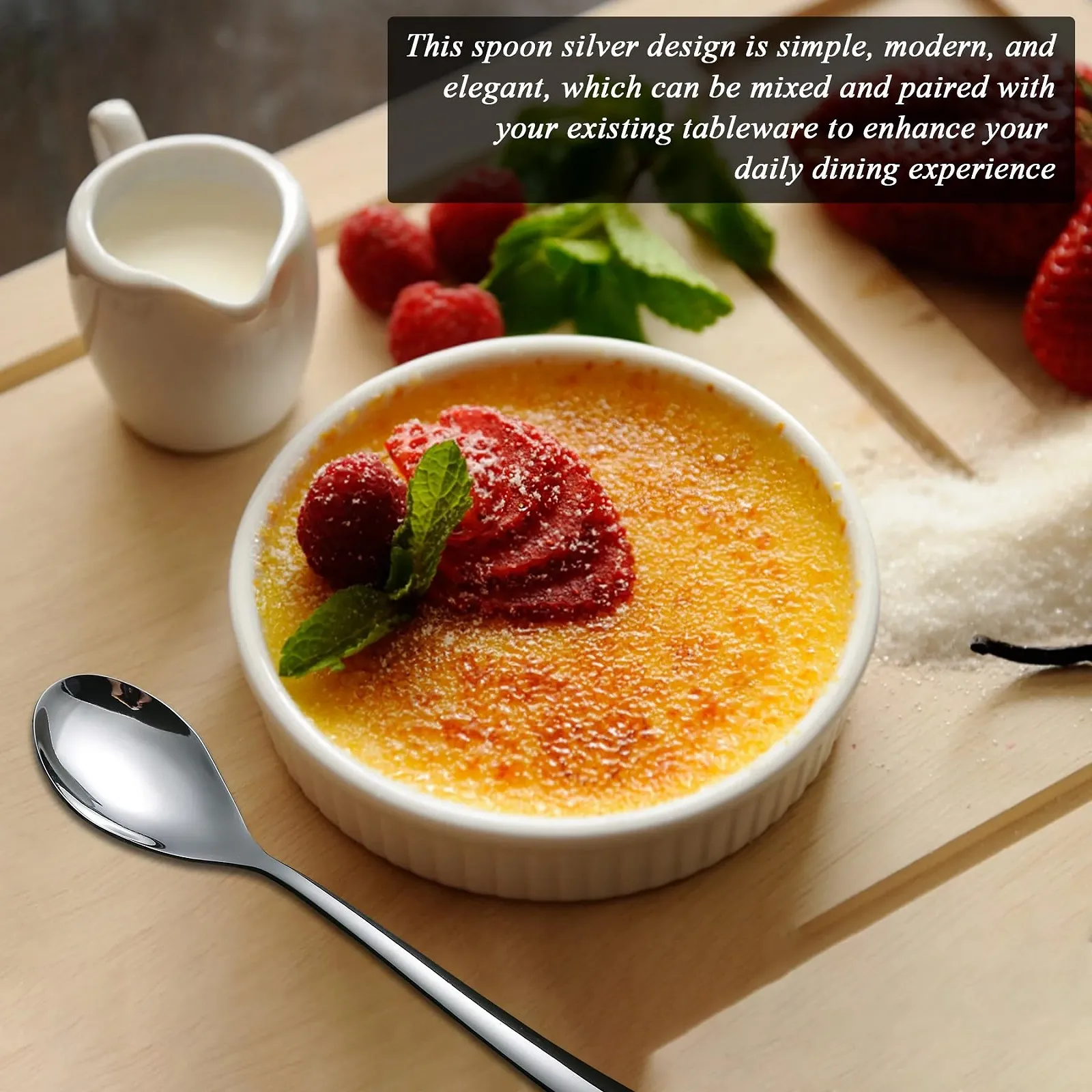 Ложки для супа Kyraton, набор 12 штук, 203 см, из нержавеющей стали, набор кухонных ложек, обеденные ложки, подходят для любого ужина, семьи, кафе, можно мыть в посудомоечной машине, фото №5