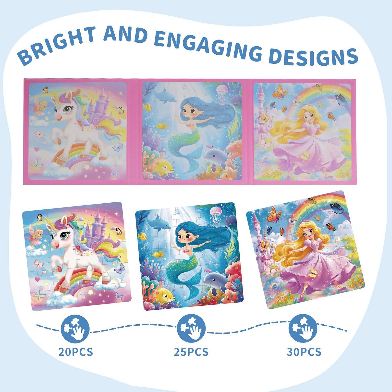 Магнітний пазл Unicorn, Mermaid & Princess 20-30 елементів від 3 років, фото №7