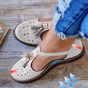 Женские сандалии CrEev Плоские Модные с кистями Удобные synthetic.ua - Фото 1