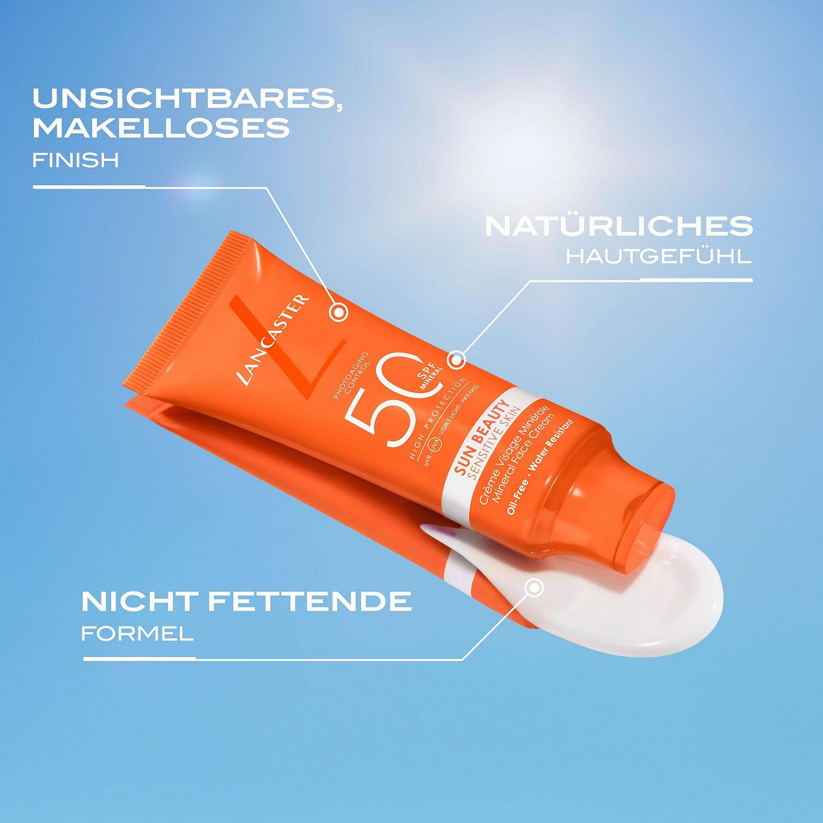 Мінеральний крем для обличчя Lancaster Sun Beauty Sensitive Skin SPF50, 50 мл, фото №7