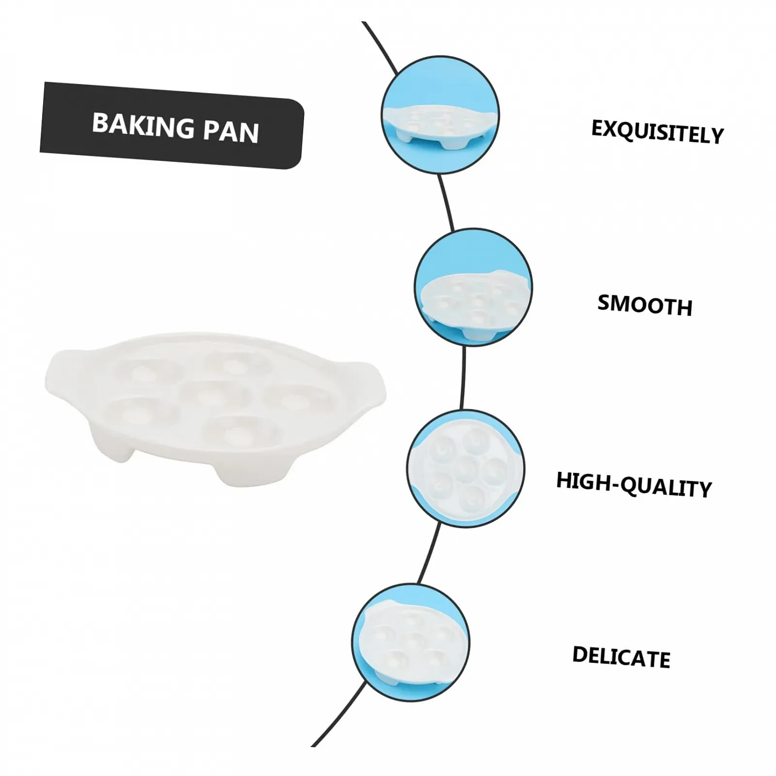 Форма для запекания улиток керамическая с отверстиями белый, фото №2