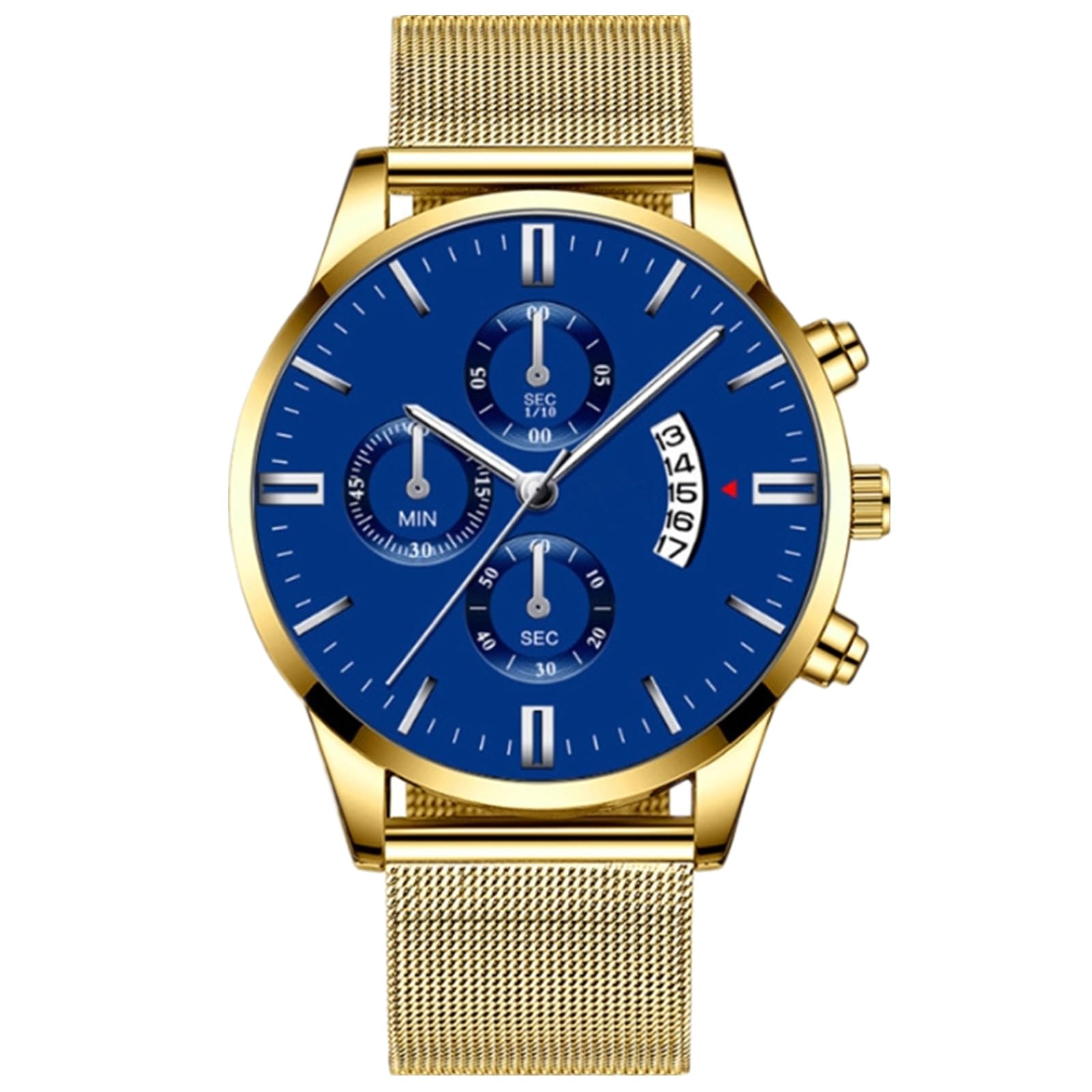 Годинник JOATVEE Чоловічий Надтонкий Нержавіючий Стальний Сітчастий Ремінець Модний з Датою Хронограф Водонепроникний Аналоговий Кварцовий, фото №1